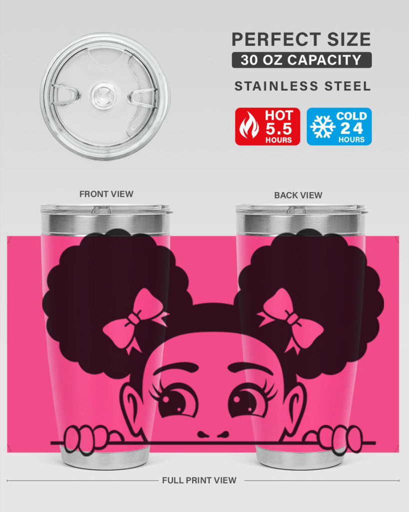 afro puffs girl peekaboo 81#- women-girls- Tumbler