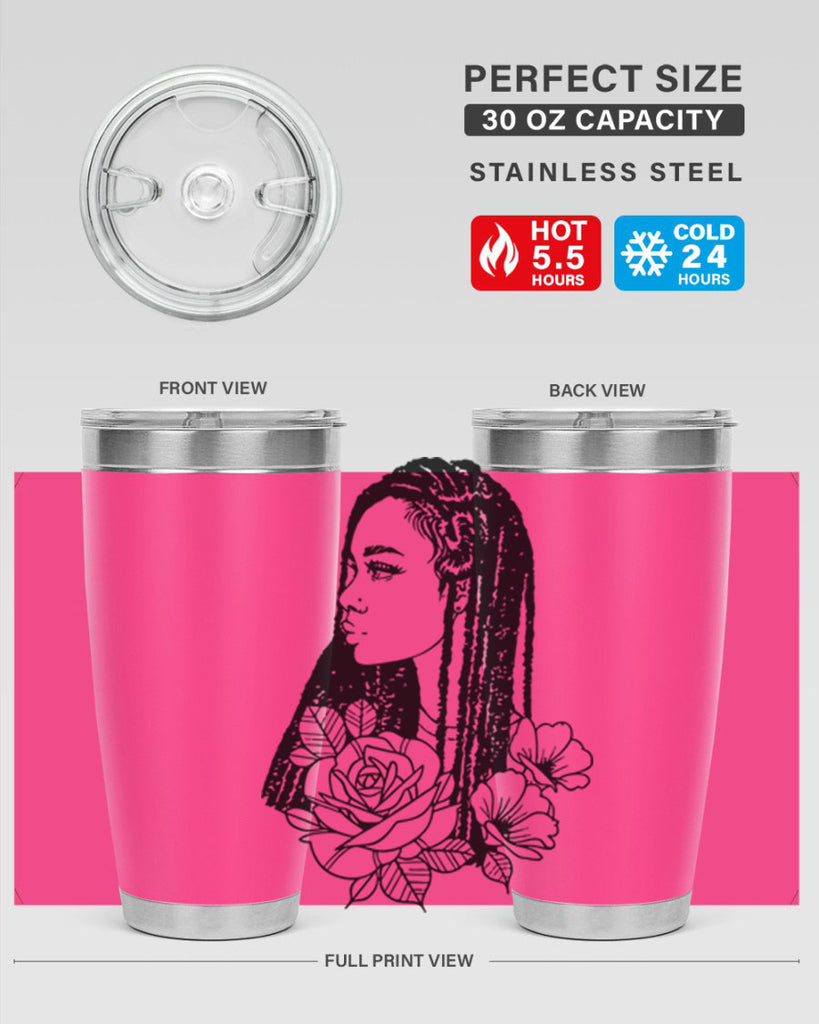 afro with flowers 70#- women-girls- Tumbler