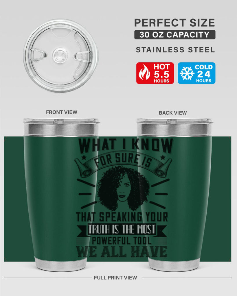 What I know for sure is that speaking your truth is the most powerful tool we all have Style 13#- afro- Tumbler
