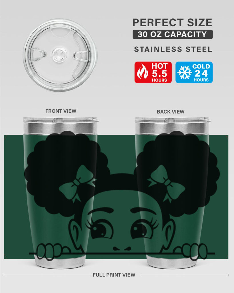 afro puffs girl peekaboo 81#- women-girls- Tumbler