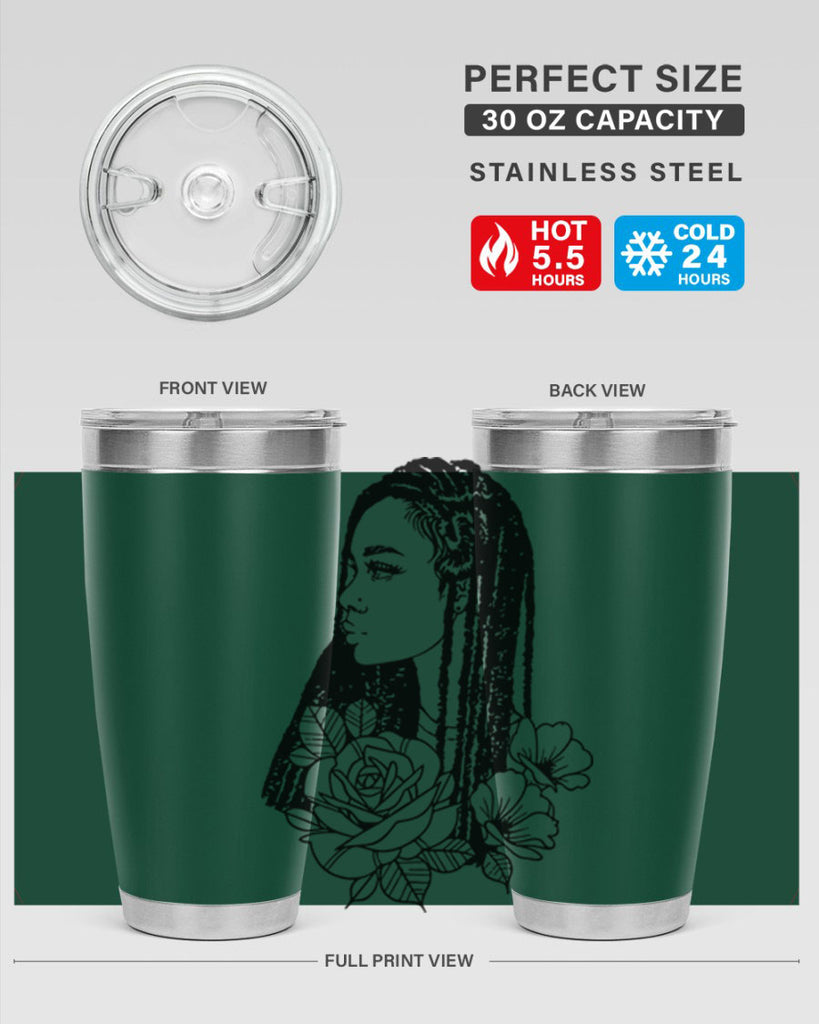 afro with flowers 70#- women-girls- Tumbler