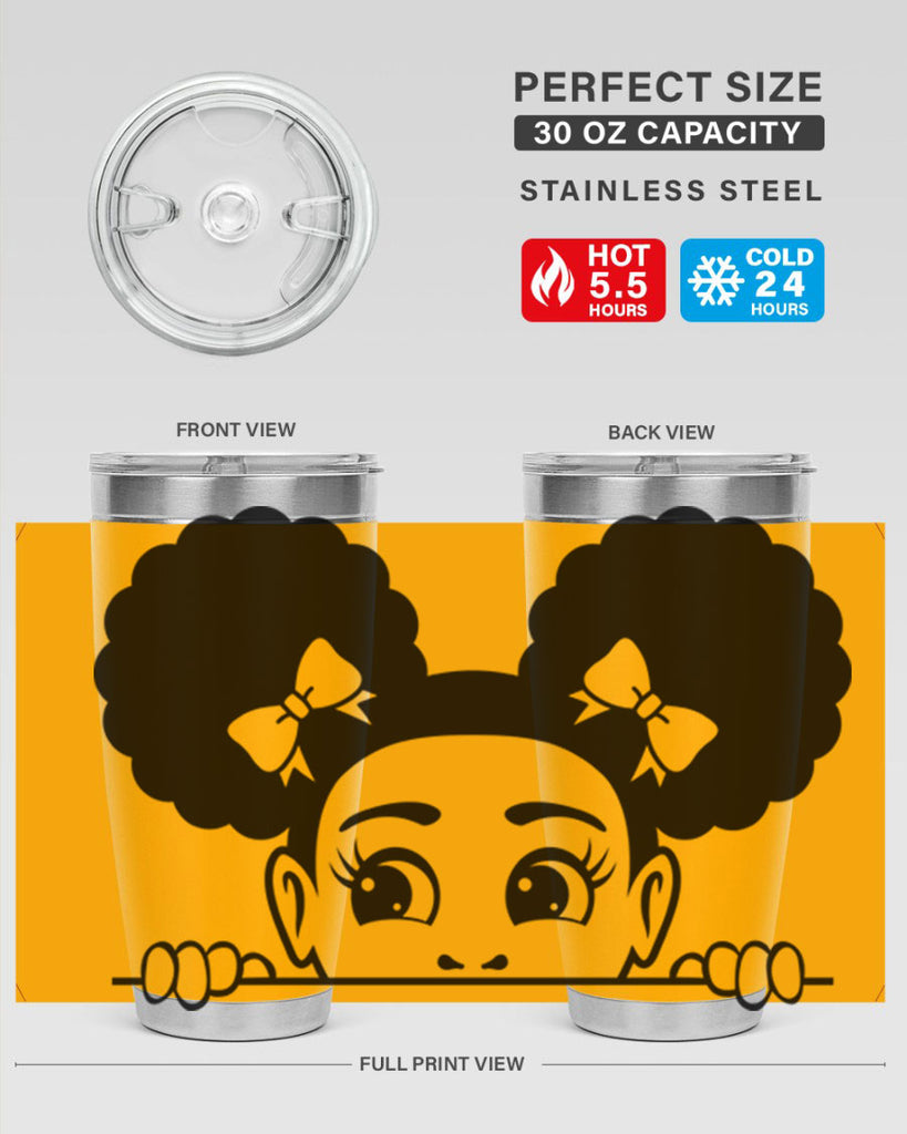 afro puffs girl peekaboo 81#- women-girls- Tumbler