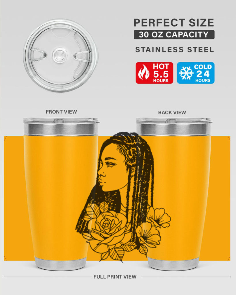 afro with flowers 70#- women-girls- Tumbler