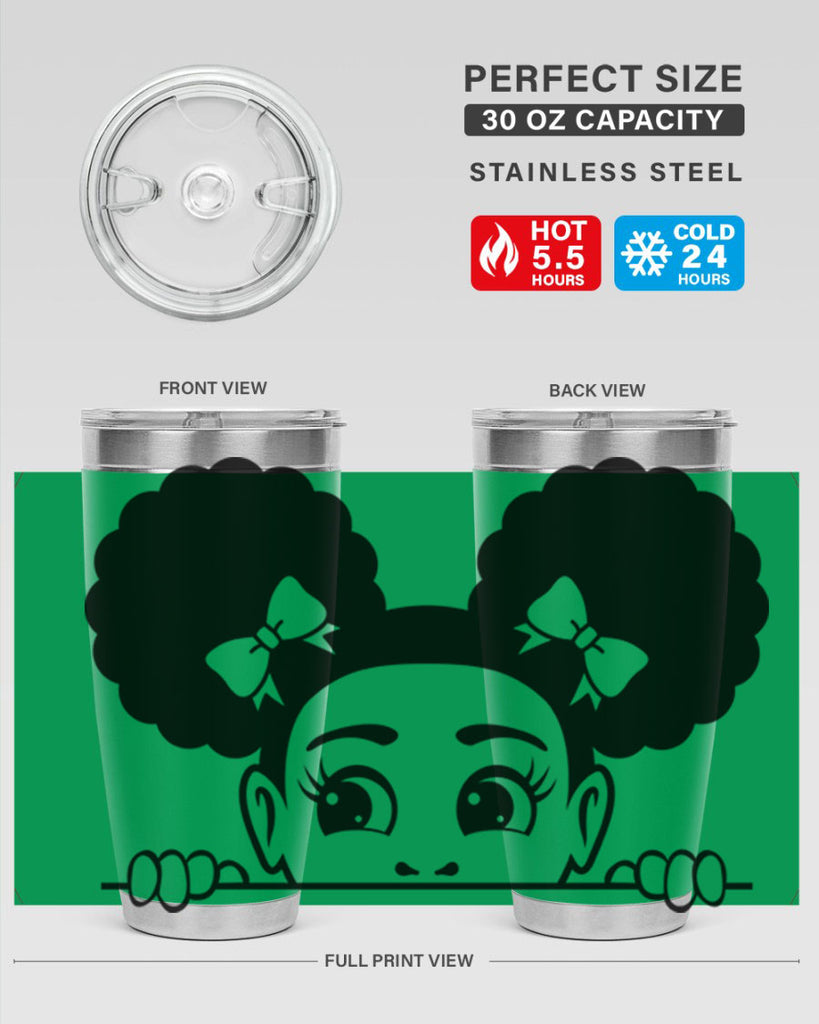 afro puffs girl peekaboo 80#- women-girls- Tumbler