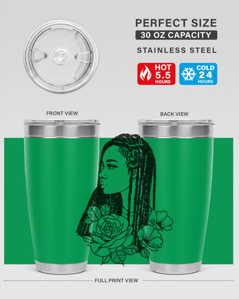 afro with flowers 70#- women-girls- Tumbler