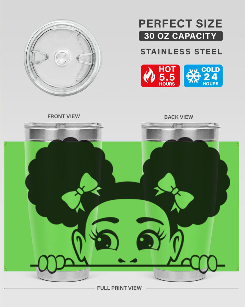 afro puffs girl peekaboo 81#- women-girls- Tumbler