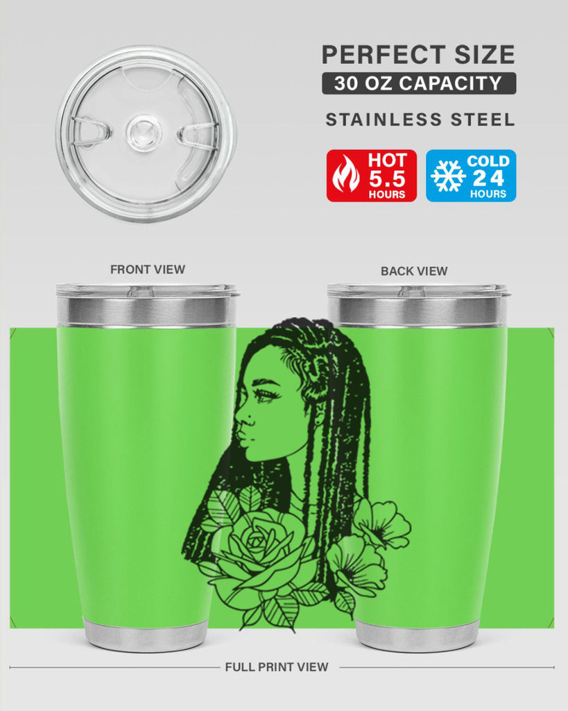 afro with flowers 70#- women-girls- Tumbler