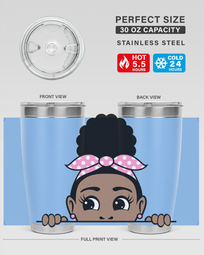 afro puff bandana girl peekaboo 86#- women-girls- Tumbler