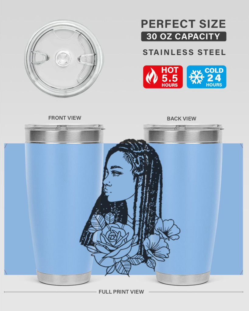 afro with flowers 70#- women-girls- Tumbler