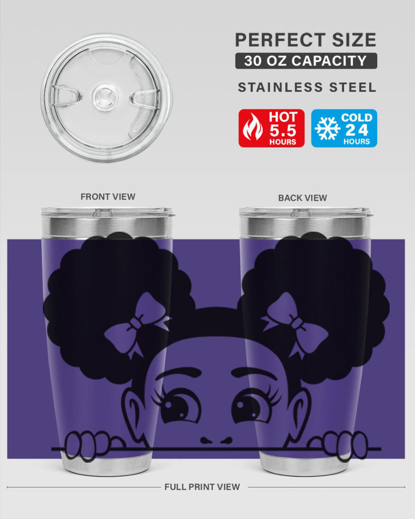 afro puffs girl peekaboo 81#- women-girls- Tumbler