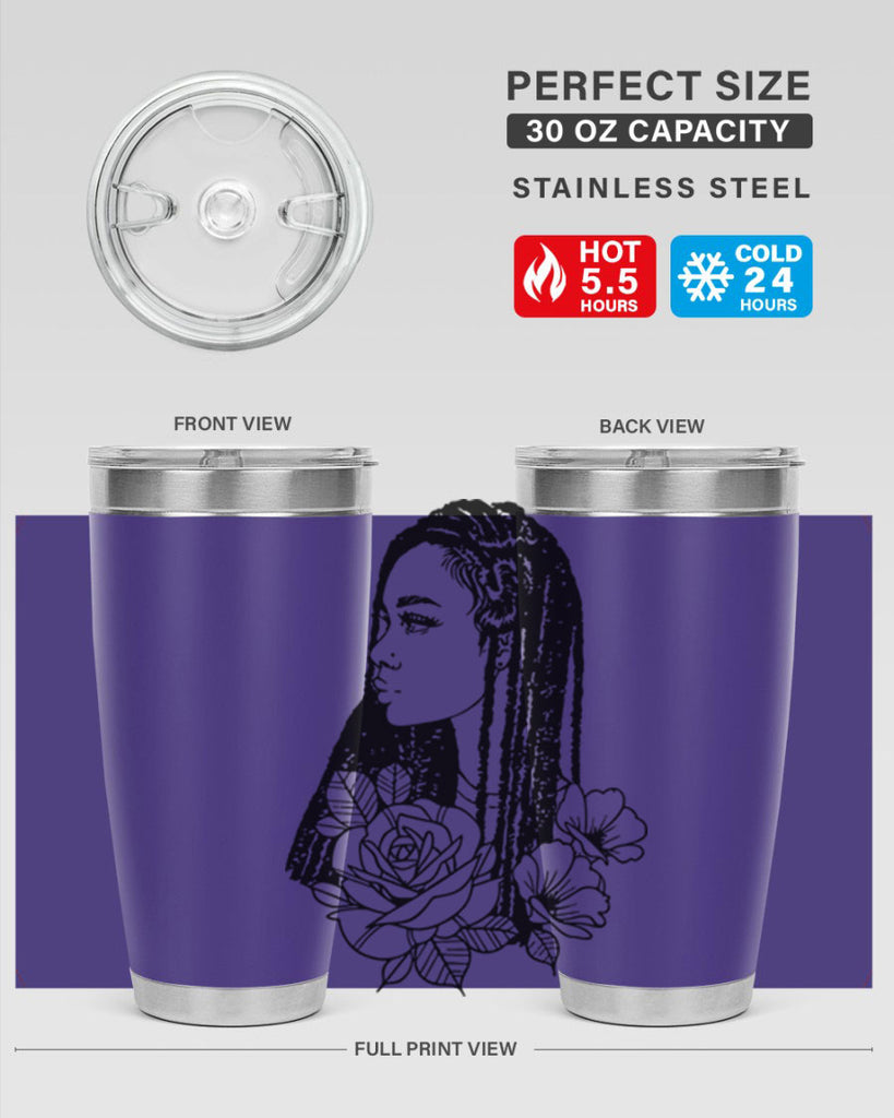 afro with flowers 70#- women-girls- Tumbler