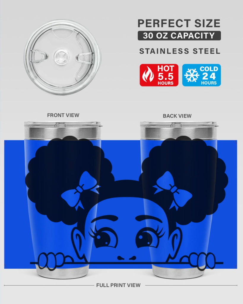 afro puffs girl peekaboo 81#- women-girls- Tumbler