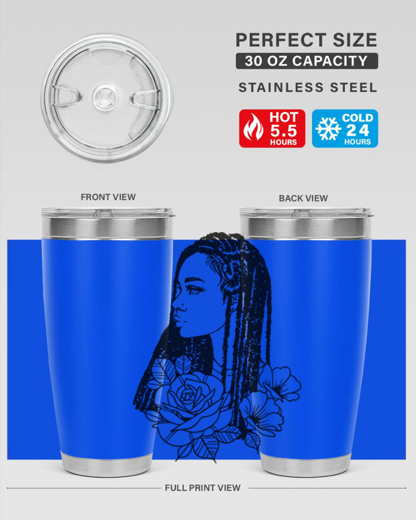 afro with flowers 70#- women-girls- Tumbler