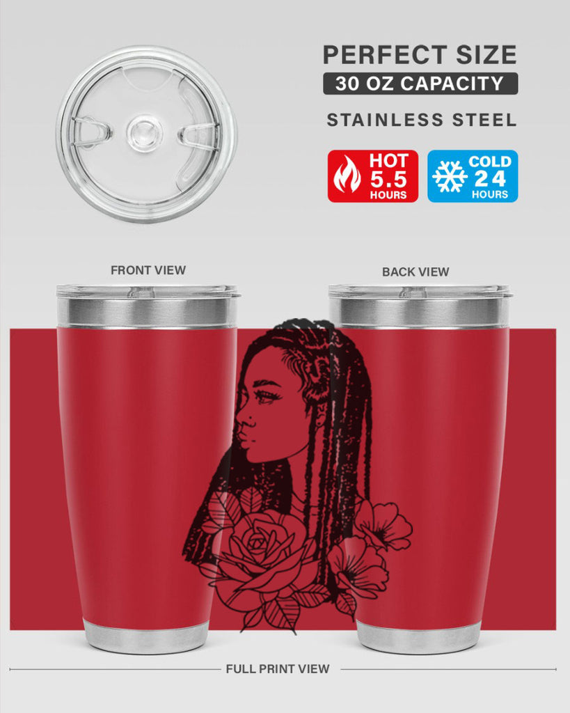 afro with flowers 70#- women-girls- Tumbler