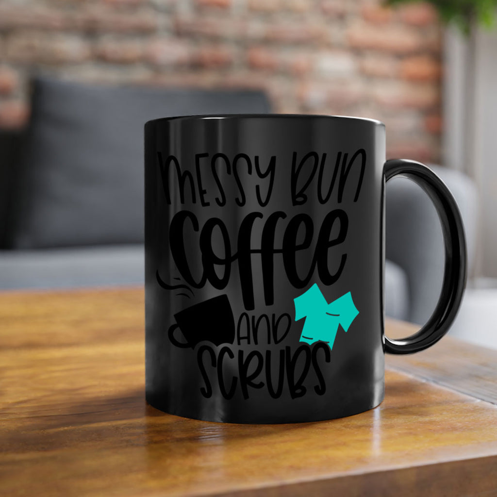 Messy Bun Coffee And Scrubs Style Style 132#- nurse-Mug / Coffee Cup