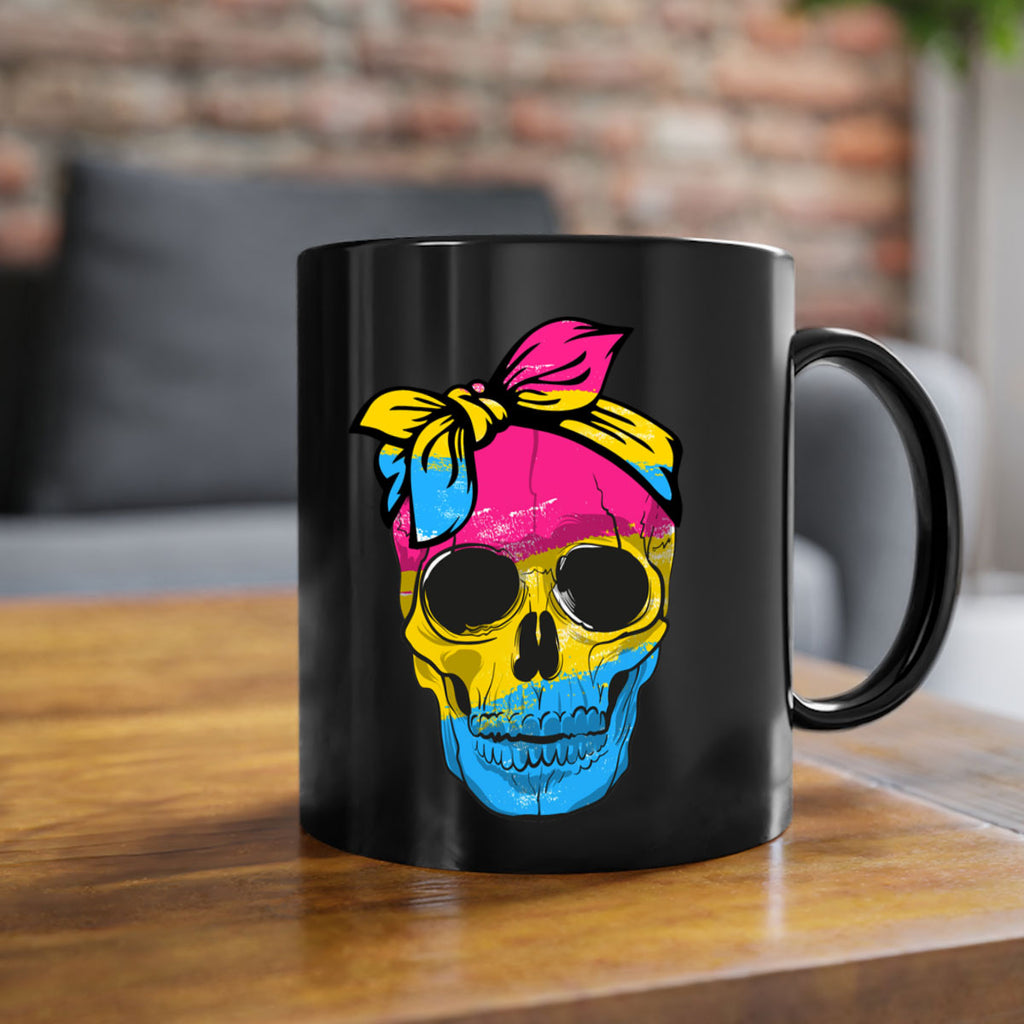 Pansexual Lgbtq Skull Gay Pride Png 30#- lgbt-Mug / Coffee Cup