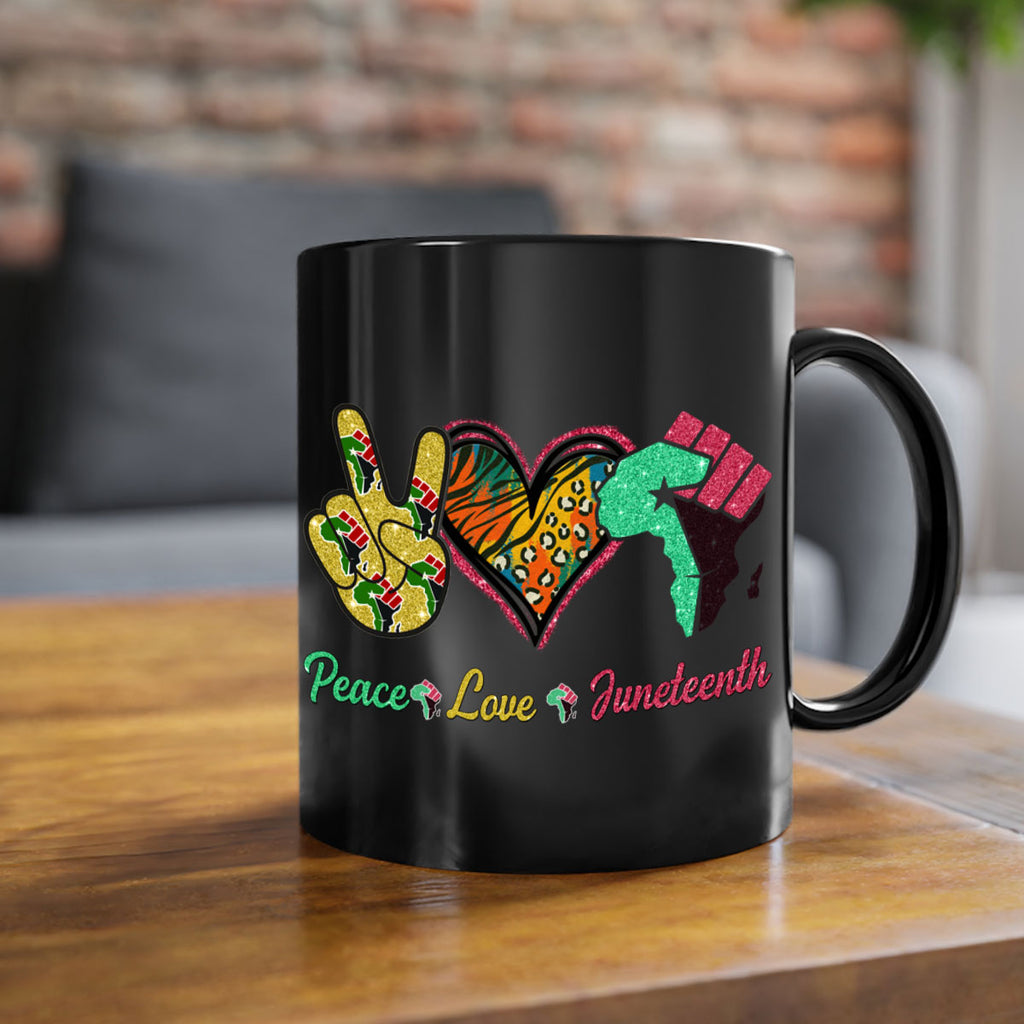Peace Love Juneteenth Day Fist Png 8#- juneteenth-Mug / Coffee Cup
