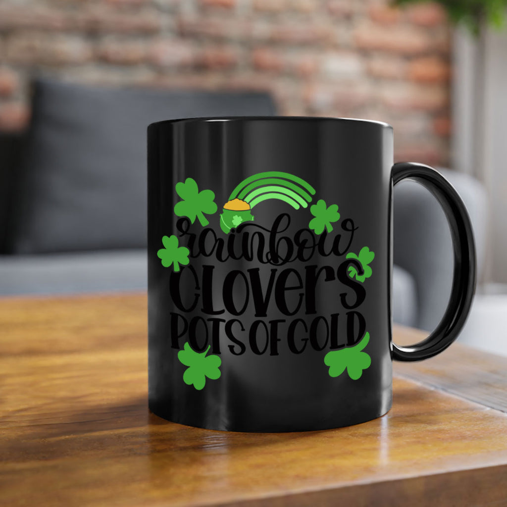 Rainbow Clovers Pots Of Gold Style 35#- St Patricks Day-Mug / Coffee Cup