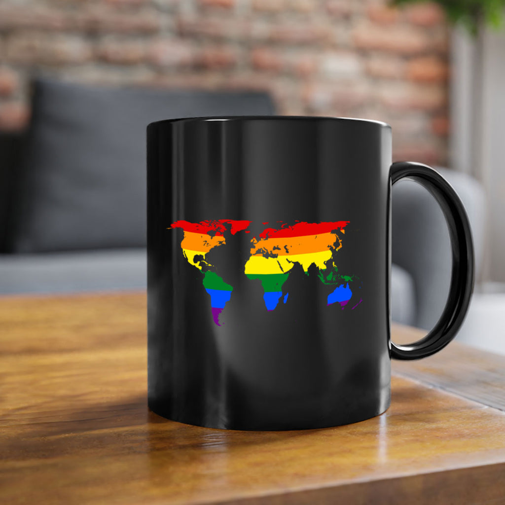 Rainbow World map 3#- lgbt-Mug / Coffee Cup