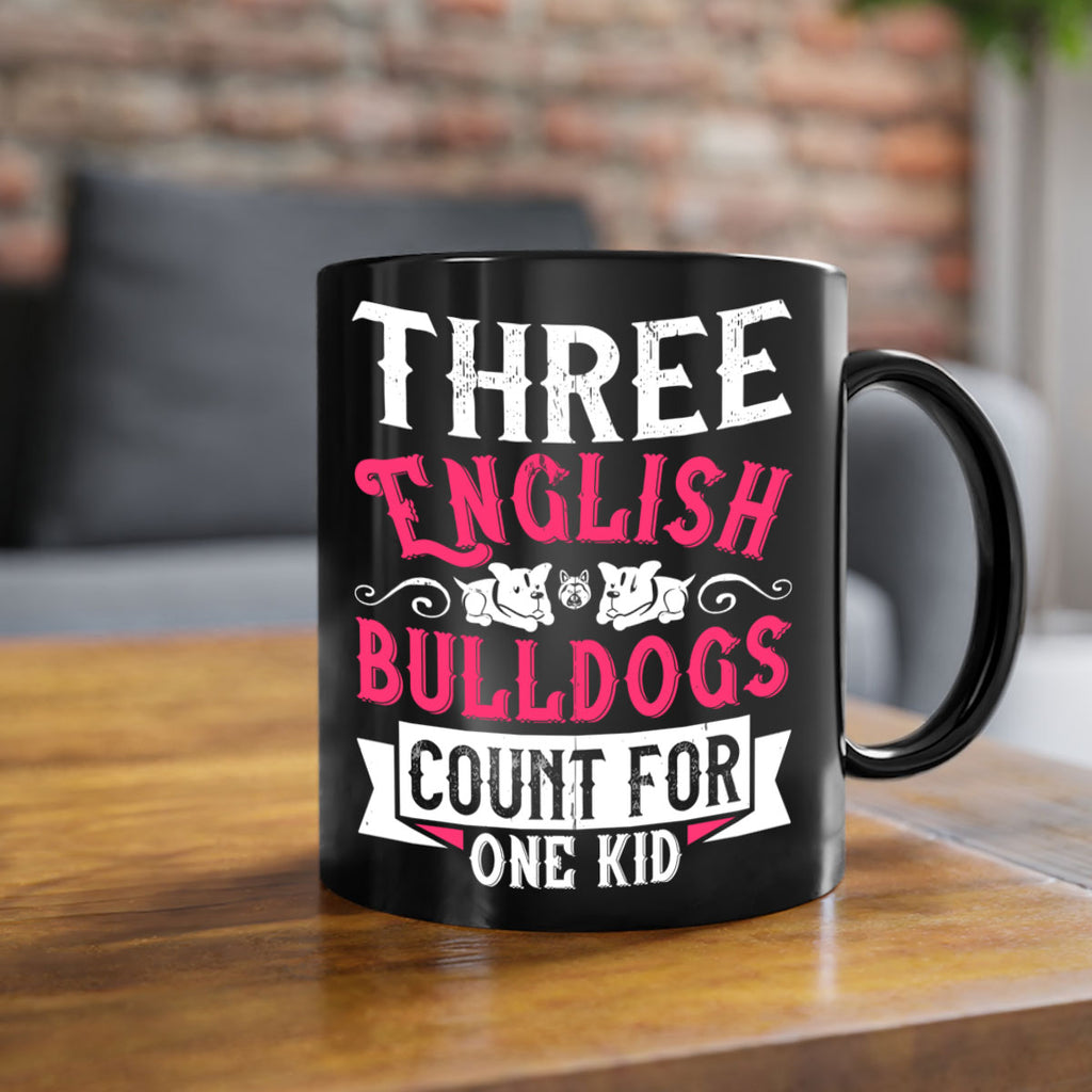 Three English bulldogs count for one kid Style 18#- Dog-Mug / Coffee Cup
