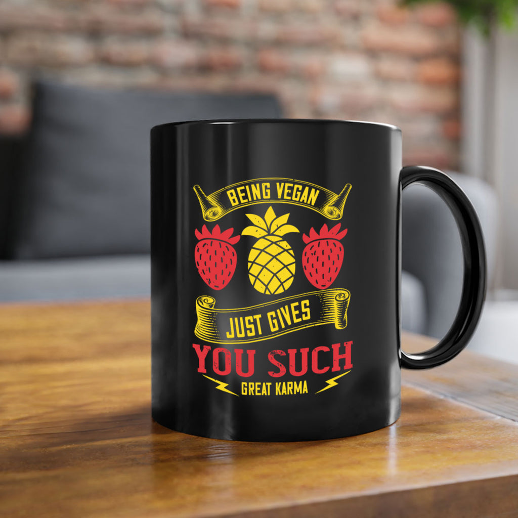 being vegan just gives you such great karma 77#- vegan-Mug / Coffee Cup