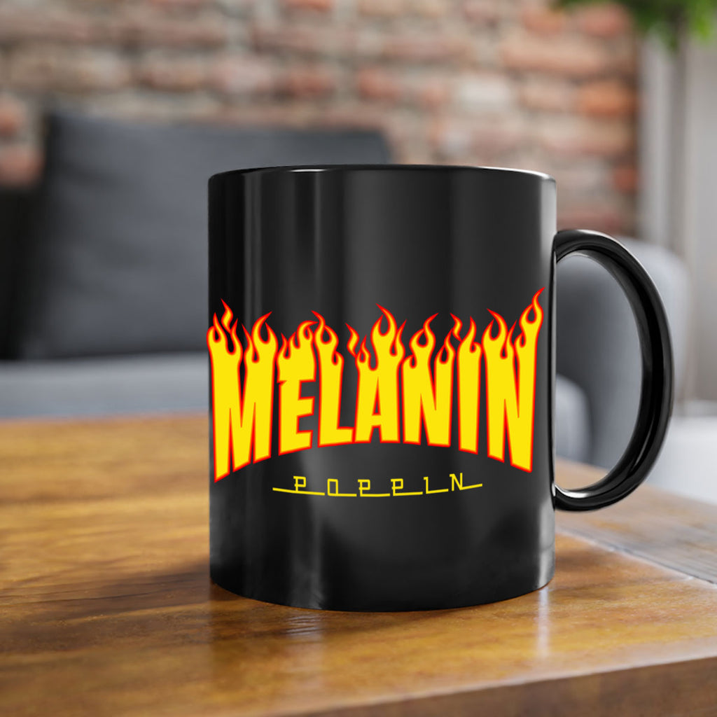 melanin poppin fire 87#- black words - phrases-Mug / Coffee Cup