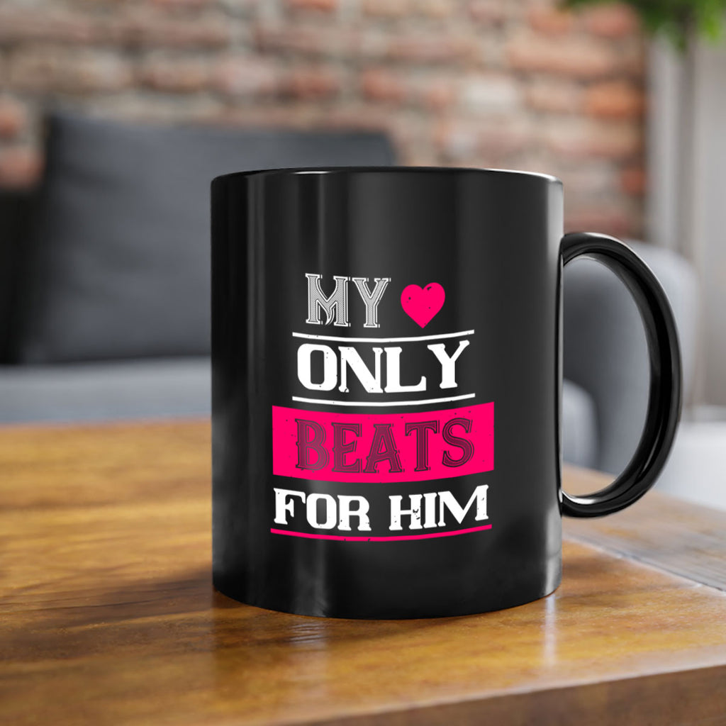 my love only beats for him 35#- valentines day-Mug / Coffee Cup