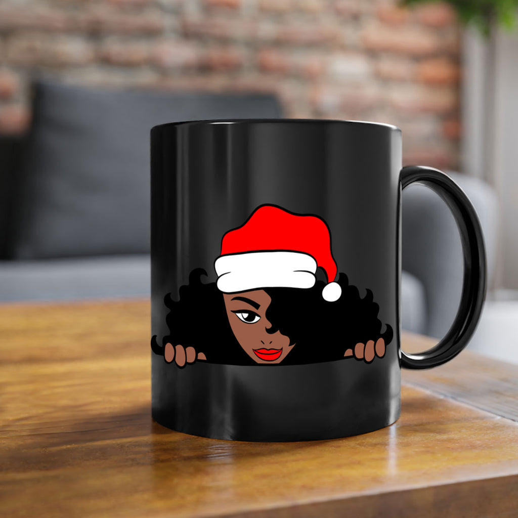 peekaboo santa girl 22#- Black women - Girls-Mug / Coffee Cup