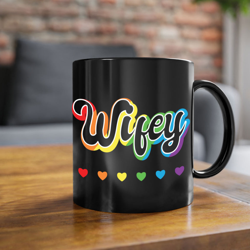 rainbow wifey lgbtq pride lgbt 25#- lgbt-Mug / Coffee Cup