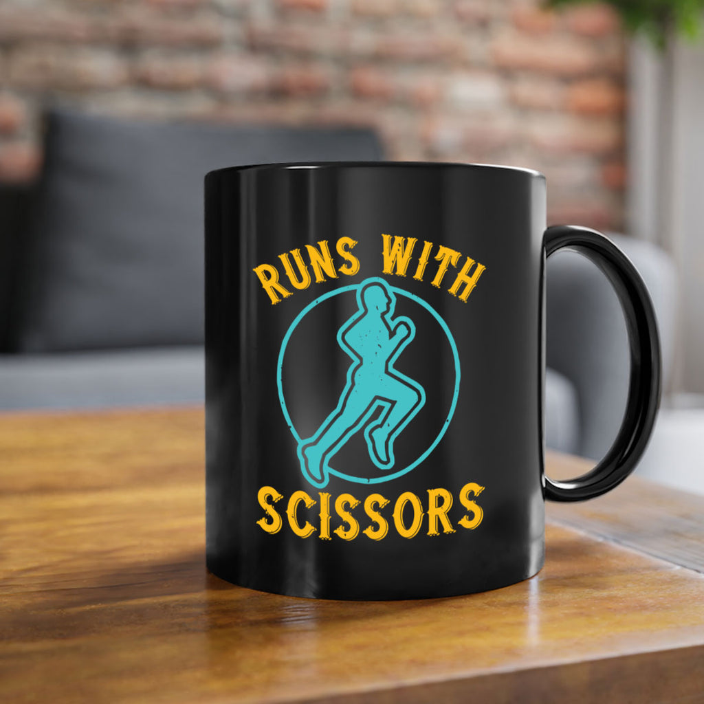 run with sclssors 25#- running-Mug / Coffee Cup