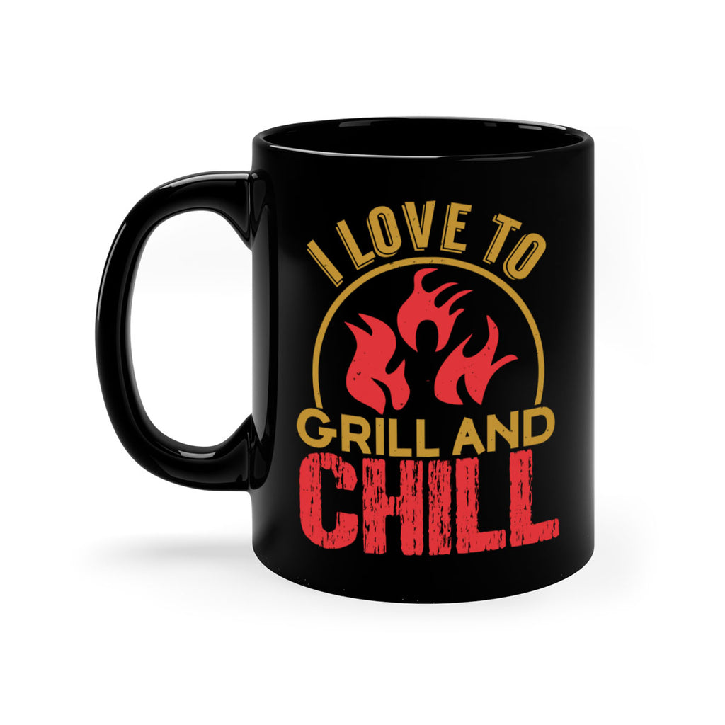 i love to grill and chill 38#- bbq-Mug / Coffee Cup