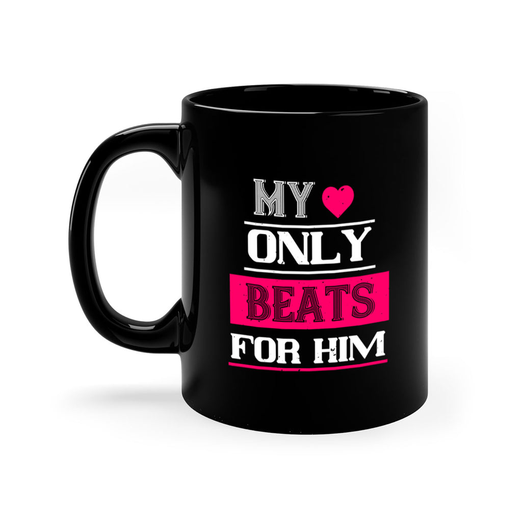 my love only beats for him 35#- valentines day-Mug / Coffee Cup