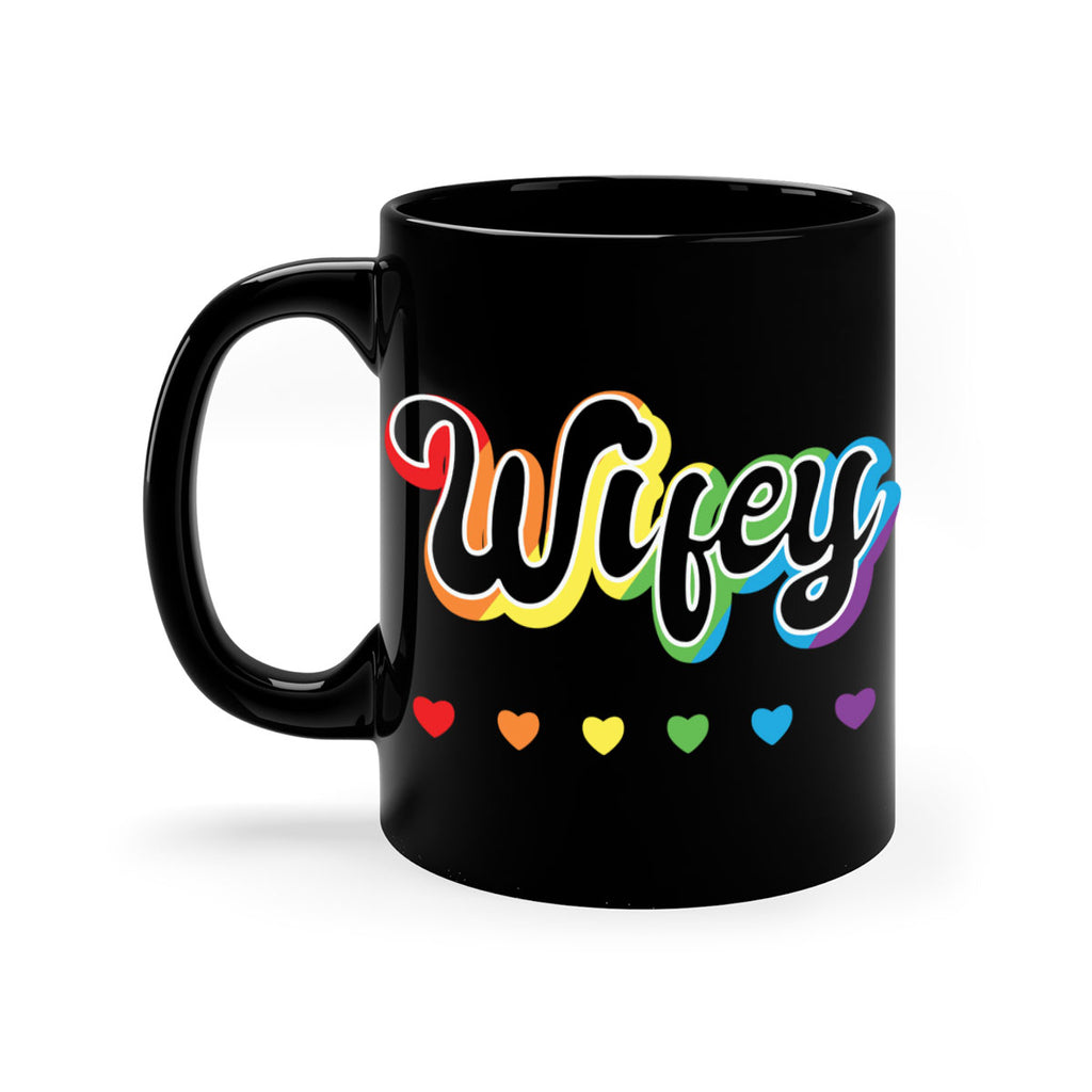 rainbow wifey lgbtq pride lgbt 25#- lgbt-Mug / Coffee Cup