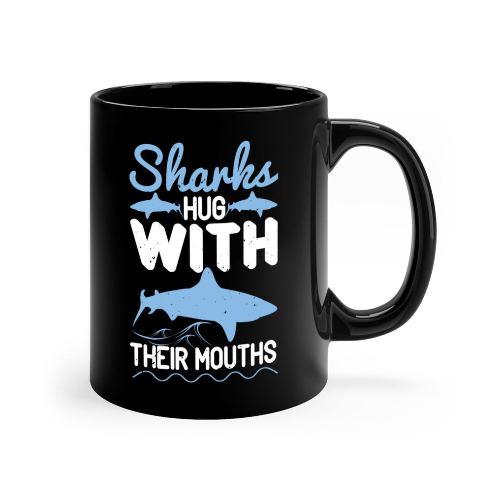 Sharks hug with their mouths Style 22#- Shark-Fish-Mug / Coffee Cup