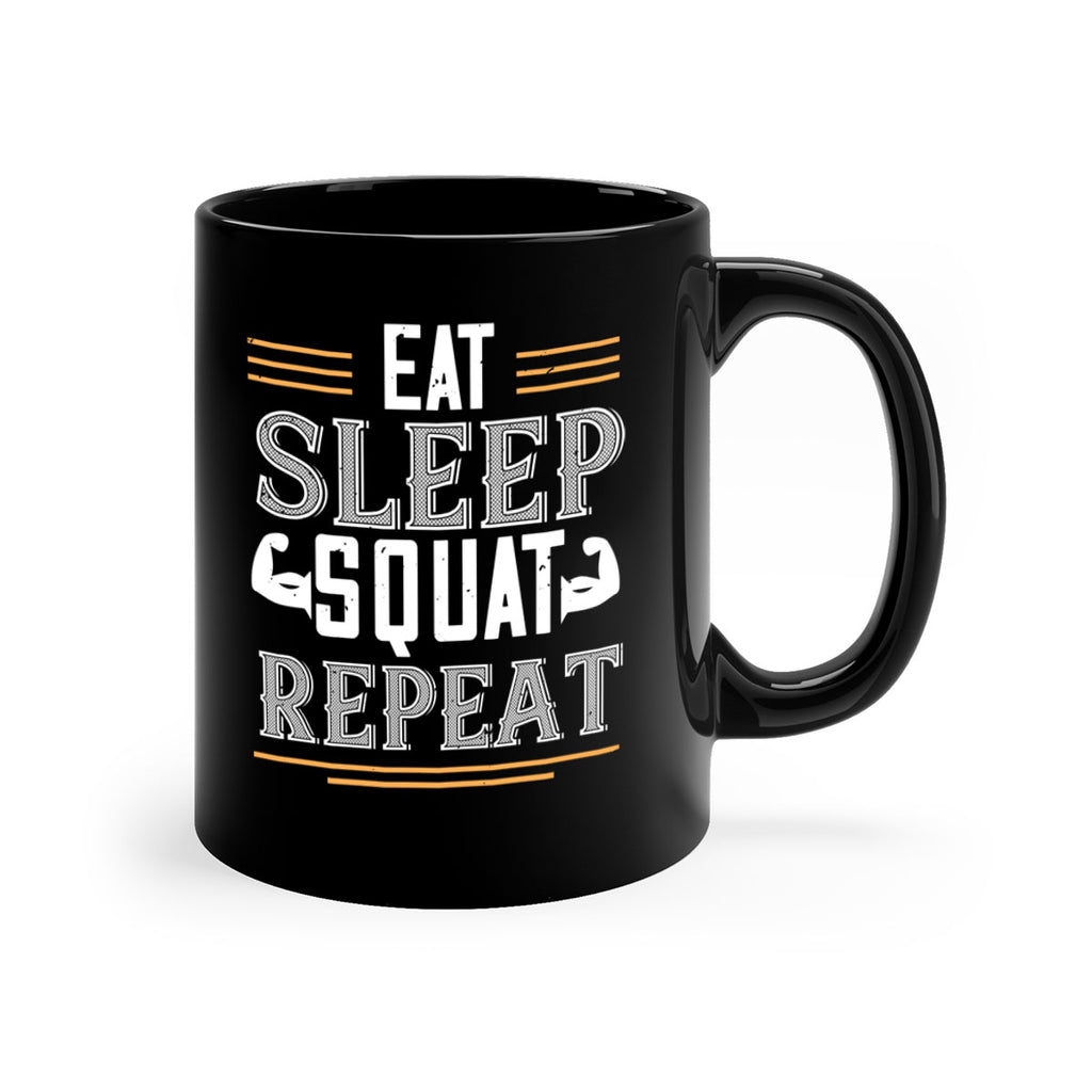 eat sleep squat repeat 58#- gym-Mug / Coffee Cup