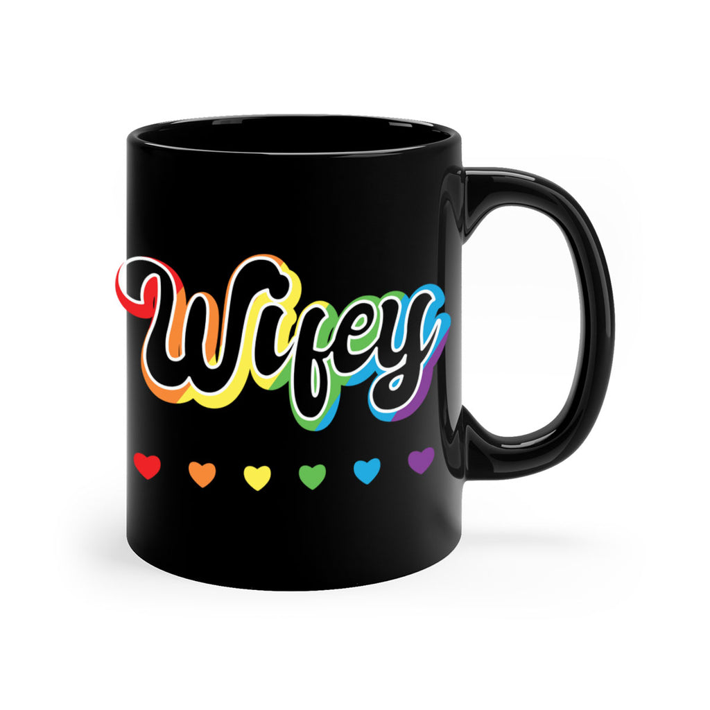 rainbow wifey lgbtq pride lgbt 25#- lgbt-Mug / Coffee Cup