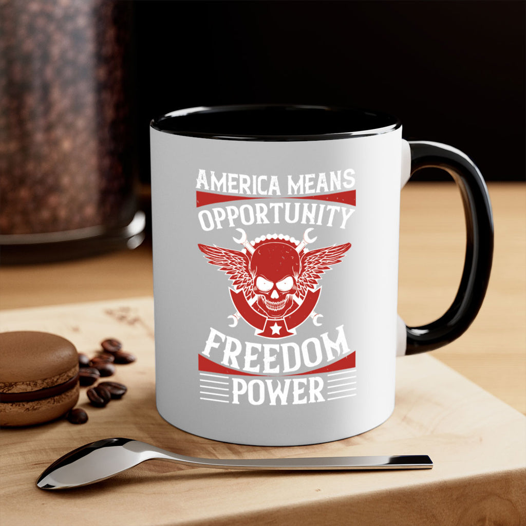 America means opportunity freedom power Style 85#- 4th Of July-Mug / Coffee Cup