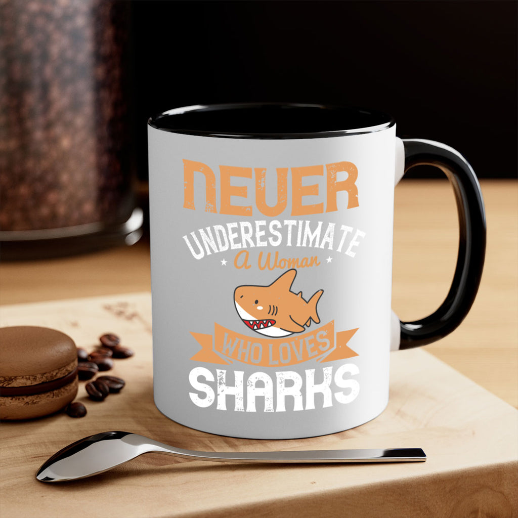 Never underestimate a woman who loves sharks Style 52#- Shark-Fish-Mug / Coffee Cup
