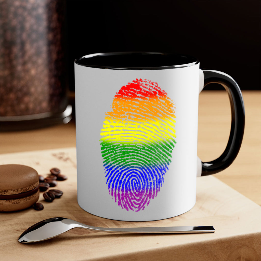 Rainbow Finger print 10#- lgbt-Mug / Coffee Cup