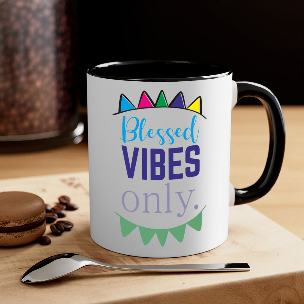 blessd vibes only- black words - phrases-Mug / Coffee Cup