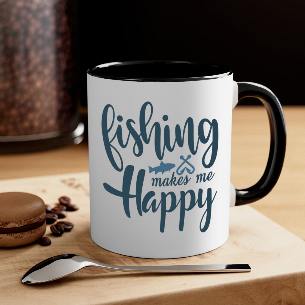 fishing makes me happy 136#- fishing-Mug / Coffee Cup