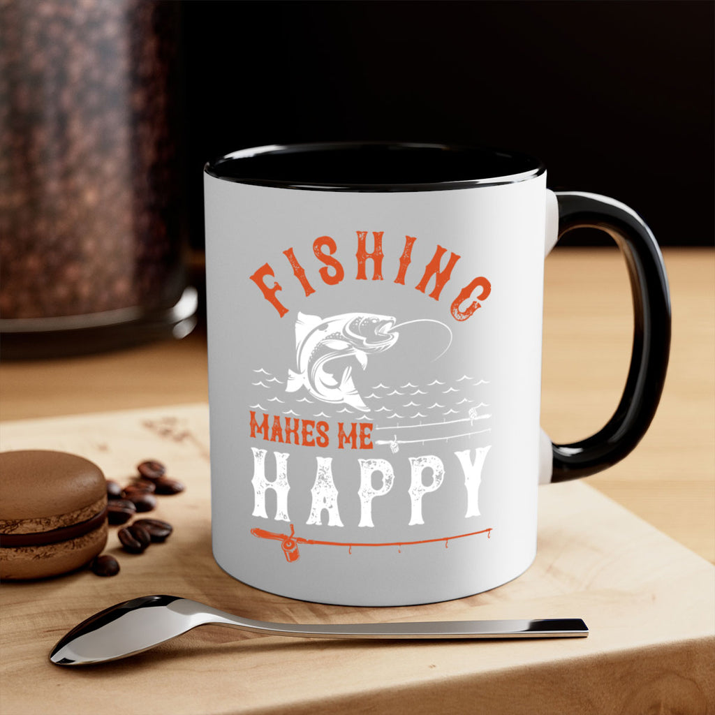 fishing makes me happy 268#- fishing-Mug / Coffee Cup