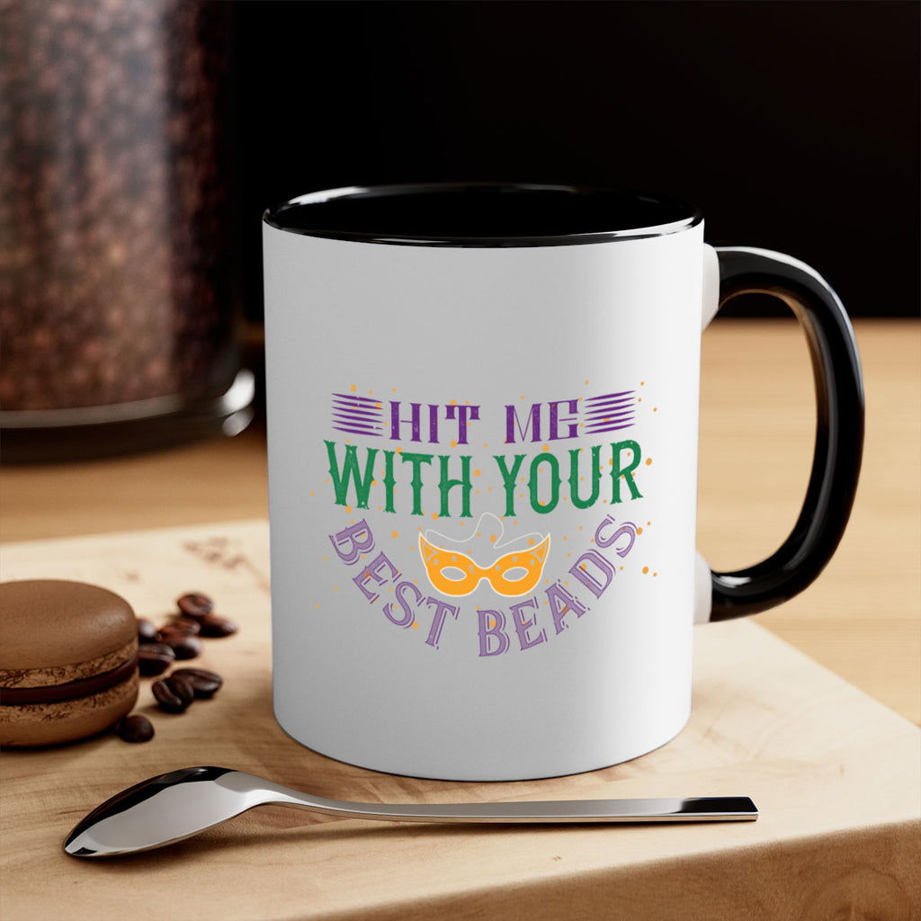 hit me with your best beads 69#- mardi gras-Mug / Coffee Cup