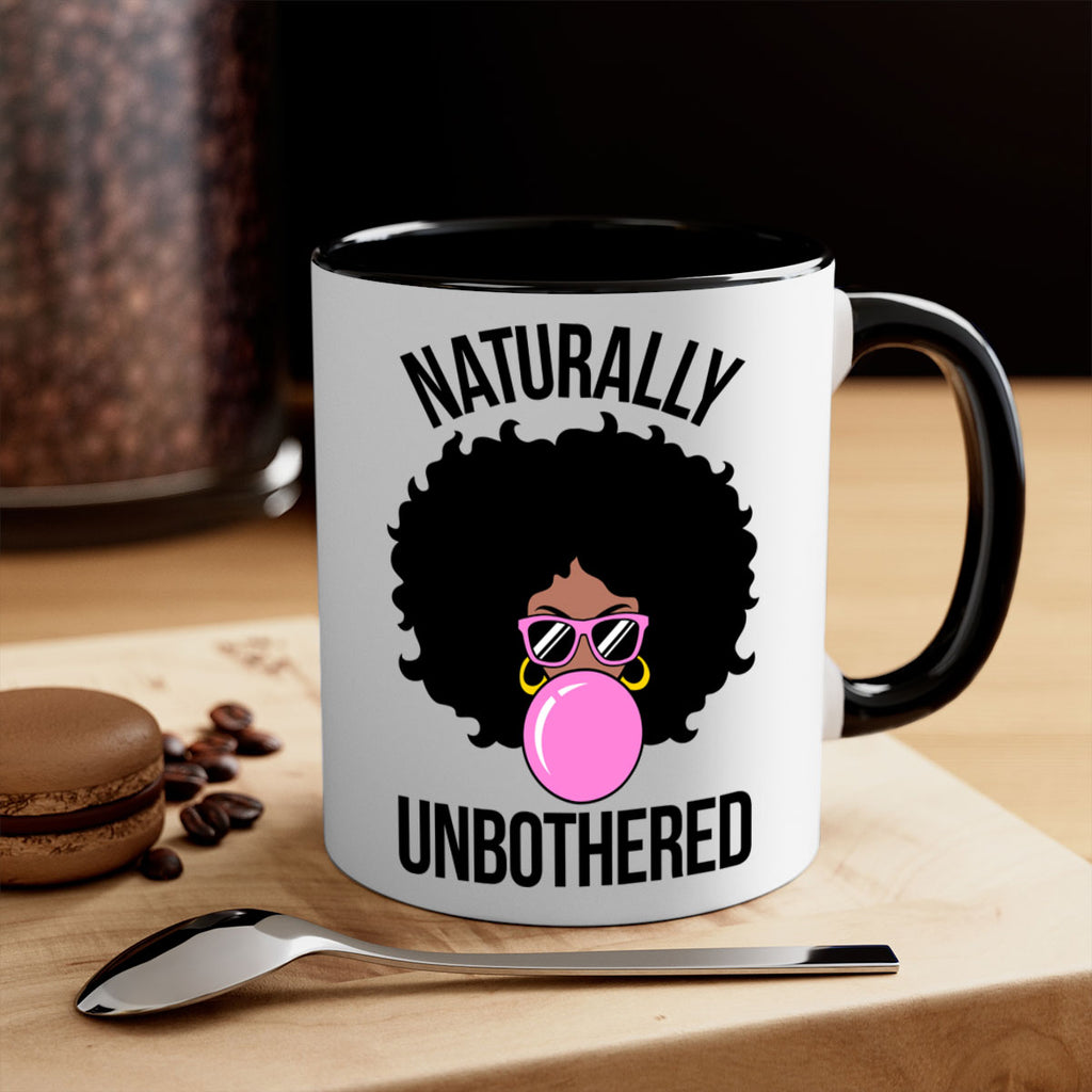 naturally unbothered afro woman 64#- black words - phrases-Mug / Coffee Cup