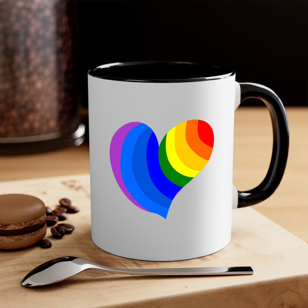 rainbow heart wavy 7#- lgbt-Mug / Coffee Cup