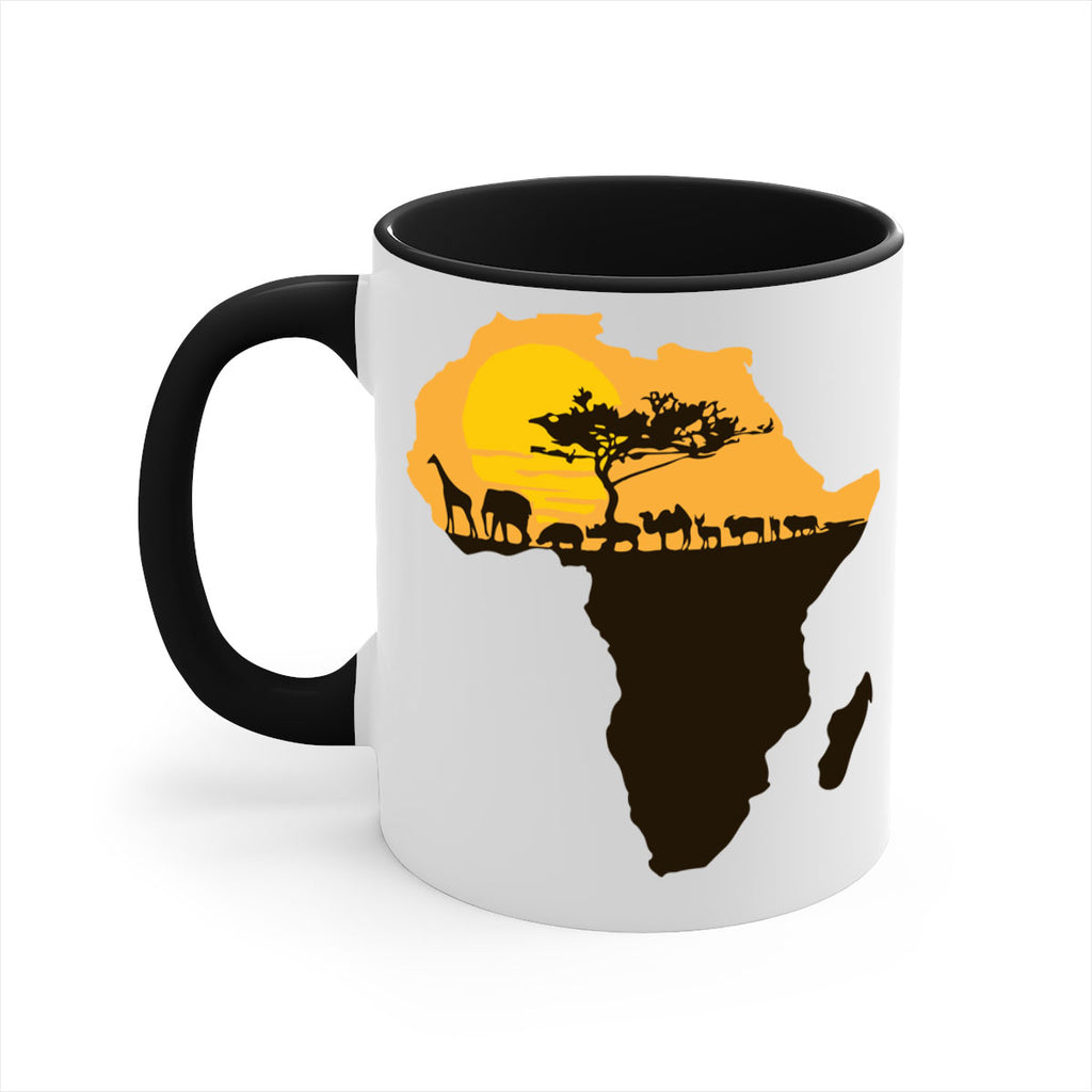 africa with animals- black words - phrases-Mug / Coffee Cup