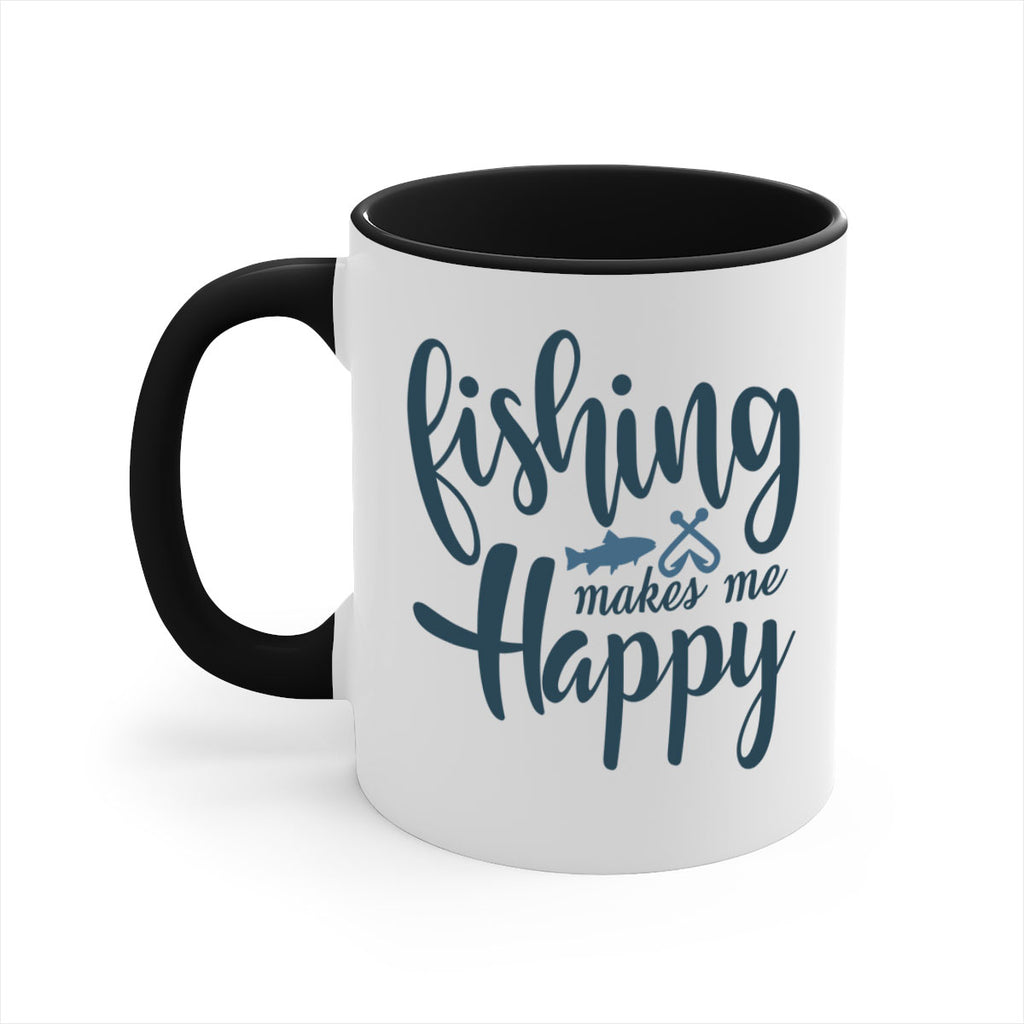 fishing makes me happy 136#- fishing-Mug / Coffee Cup