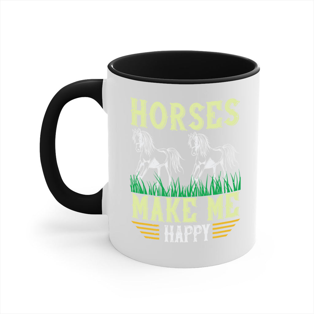 horses make me happy Style 40#- horse-Mug / Coffee Cup