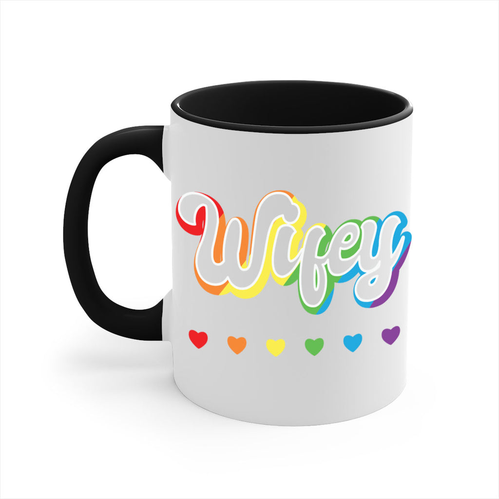 rainbow wifey lgbtq pride lgbt 25#- lgbt-Mug / Coffee Cup