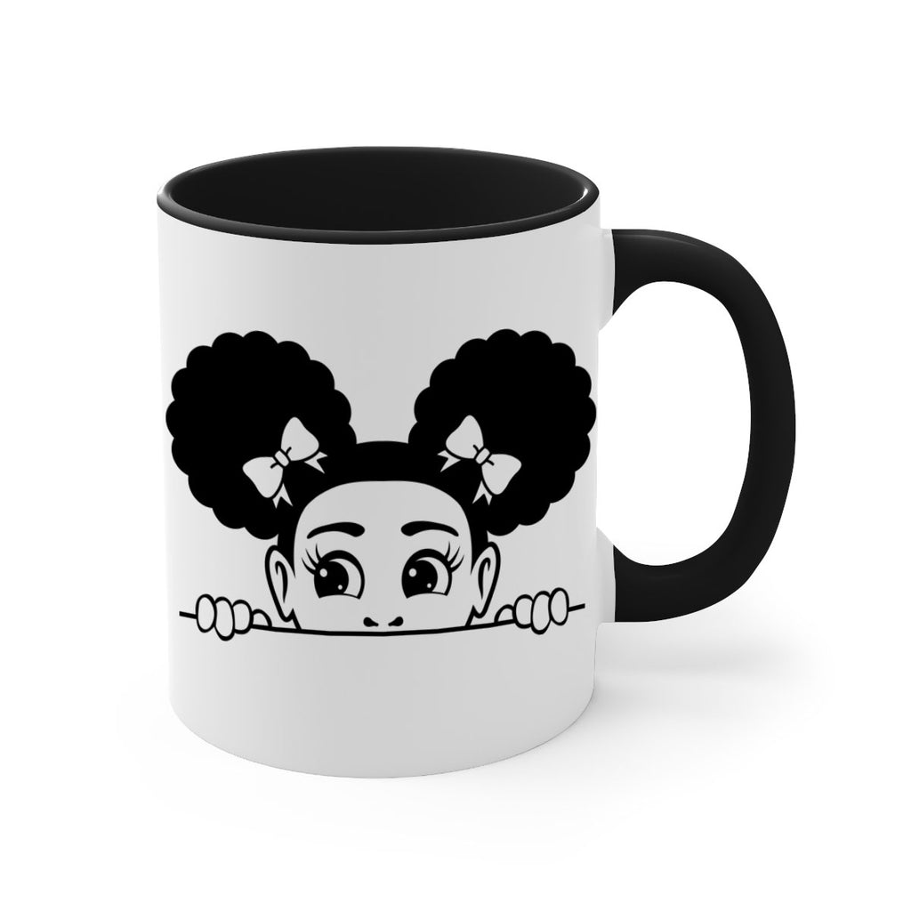 afro puffs girl peekaboo 81#- Black women - Girls-Mug / Coffee Cup